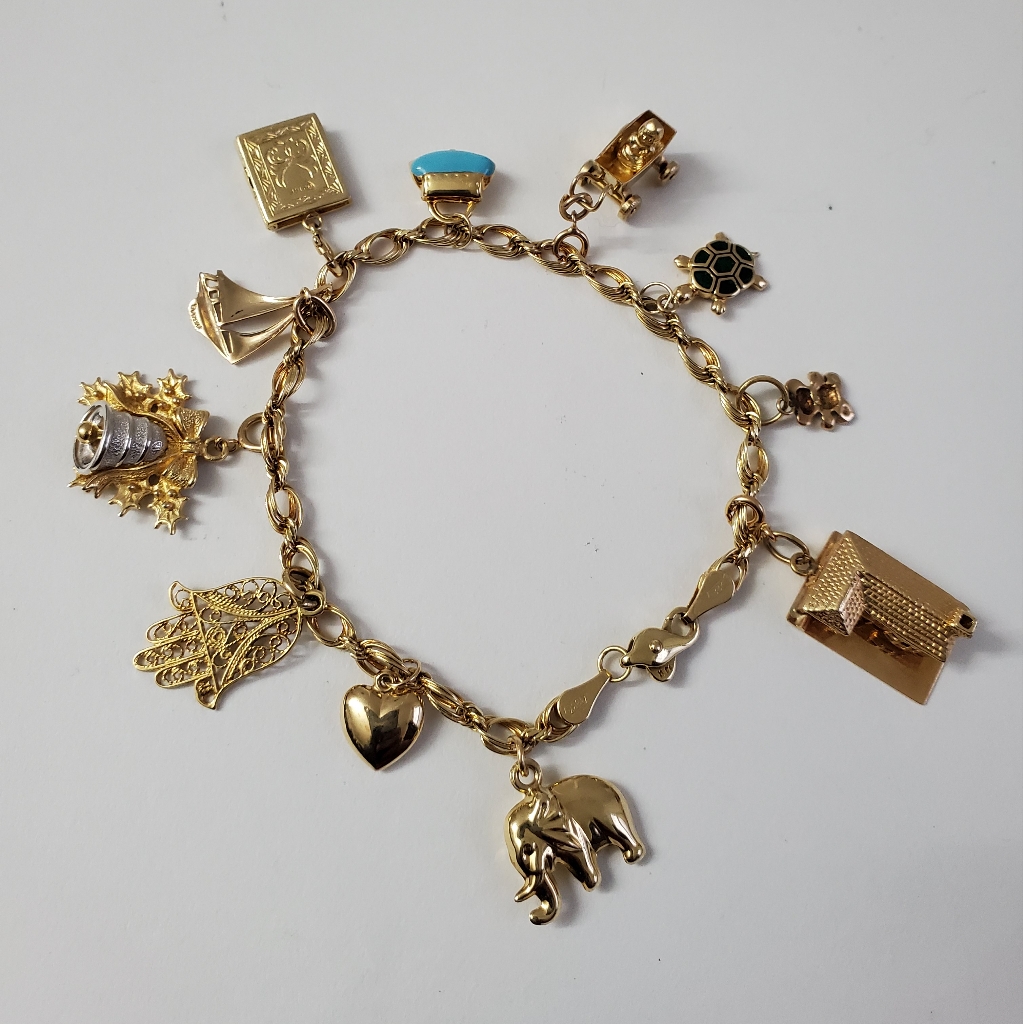 Heirloom 14k Gold Life Charm Bracelet / Women’s Life / Gift To Daughter Or Wife
